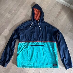 Vineyard Vines Windbreaker Jacket Mens XL Anorak Hooded 1/2 Zip Pullover
